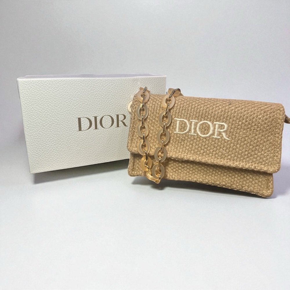 Dior Raffia Straw Bag Acrylic shoulder strap - Picture 2 of 13
